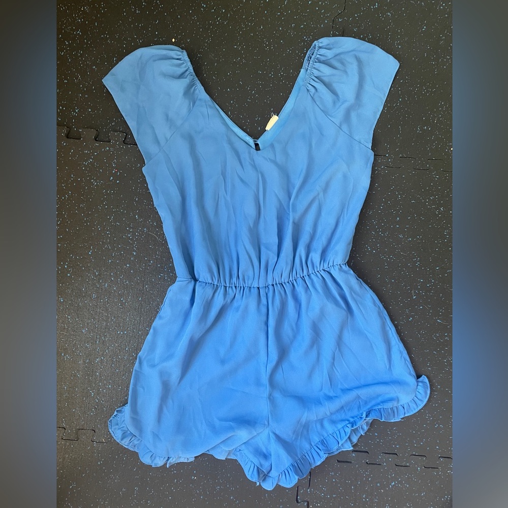Pink Owl Blue Romper/jumper
